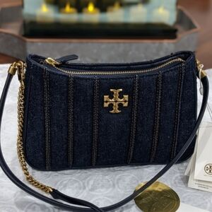 Tory Burch Kira Mini Denim Crossbody With Removable Strap Dust + Gift Bag Nwt ❤️